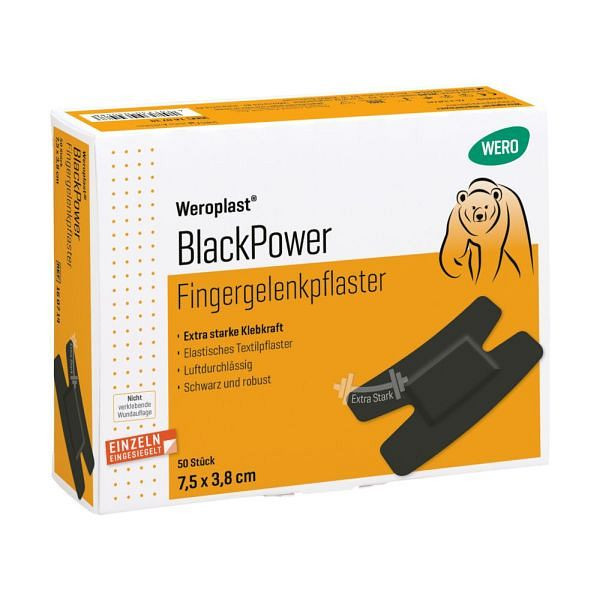 WERO Weroplast BlackPower Fingergelenkpflaster 7,5 x 3,8 cm, VE: 50 Stück, 160714