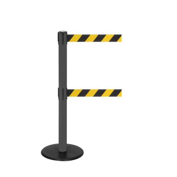 Stein HGS Personenleitsystem -P-Line Duo-, anthrazit, schwarz/gelb diagonal (schraffiert), mit Sicherheitsverschluss (selbstlösend), Gurtlänge: 2 x 2,3 m, 36399-0603