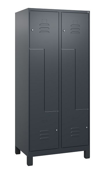 C+P Z-Spind Classic PLUS, Füße, 4 Abteile, 1800x800x500mm, 7016/7016, Zylinderschlösser, 0800137-224 S10027