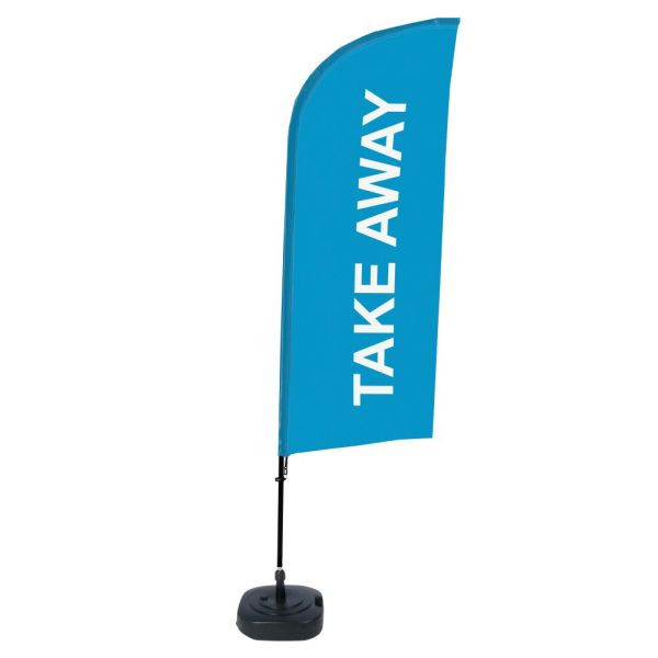 Showdown Displays Beachflag Alu Wind Komplett-Set Take Away Blau, BFAW310-WT21-I68