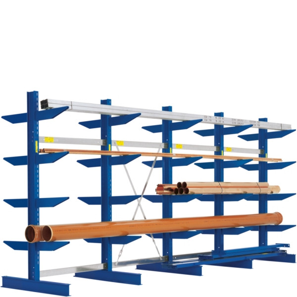 BITO Kragarmregal Set /2500x5376x1340 NT600 IPE140 TypS 6 Ständer 2-seitig RAL5010, C0670-0063