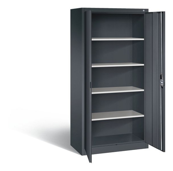 C+P Büroschrank Acurado, H1950xB930xT500mm, Farbe: Schwarzgrau, Muldengriff, 5 OH, 9280-000 S10759