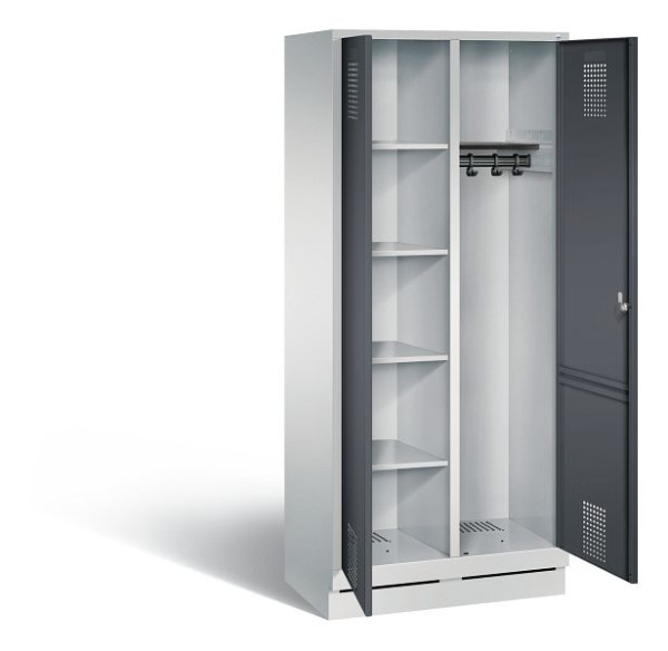 C+P Putzmittel-Spind Evolo, H1800xB810xT500mm, Farbe: Lichtgrau / Schwarzgrau, 48160-22 S10090