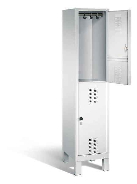 C+P Spind doppelstöckig Evolo, H1850xB420xT500mm, Farbe: Lichtgrau, 48310-12 S10003