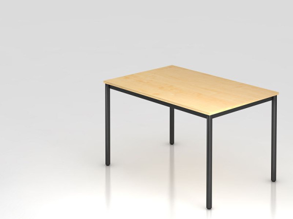Hammerbacher Besprechungstisch Rundfuß 120x80 Ahorn/Schwarz, Rechteckform, VDR12/3/D