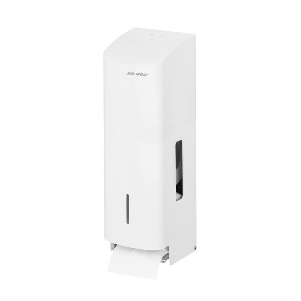 Air Wolf WC-Papierspender, mattweiß RAL 9003, frei befüllbar mit 3 Haushaltsrollen, 60-390