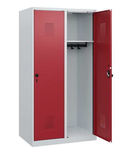 C+P Spind Evolo PLUS, 2 Abteile, 1530x800x500mm, 7035/3003, Drehriegel, 0490005-22 S10004