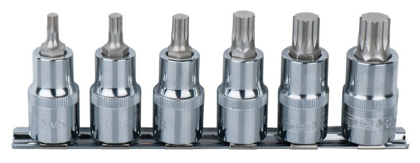 KS Tools 1/4"CHROMEplus Bit-Stecknuss-Satz XZN, 6-teilig, 918.0645