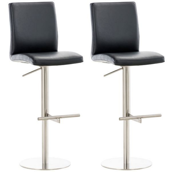 CLP Barhocker Cadiz Kunstleder edelstahl, schwarz, VE: 2 Stück, 315300