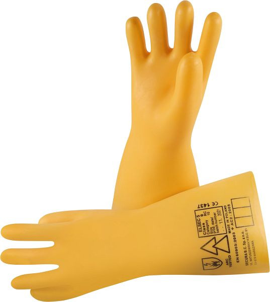 Eichner Elektroisolierende Handschuhe ELSEC, Schutzausrüstung bei Arbeiten unter Spannungen bis 1 kV, Größe: 11, 9219-01254-011