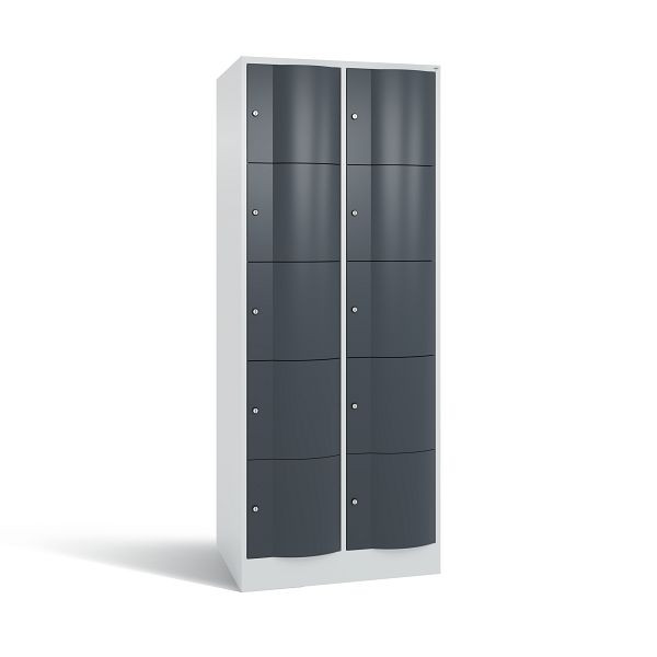C+P XL-Schließfachschrank Resisto, 10 Fächer, H1950B772T640 mm, Grau/Anthrazit, 8570-273 S10155