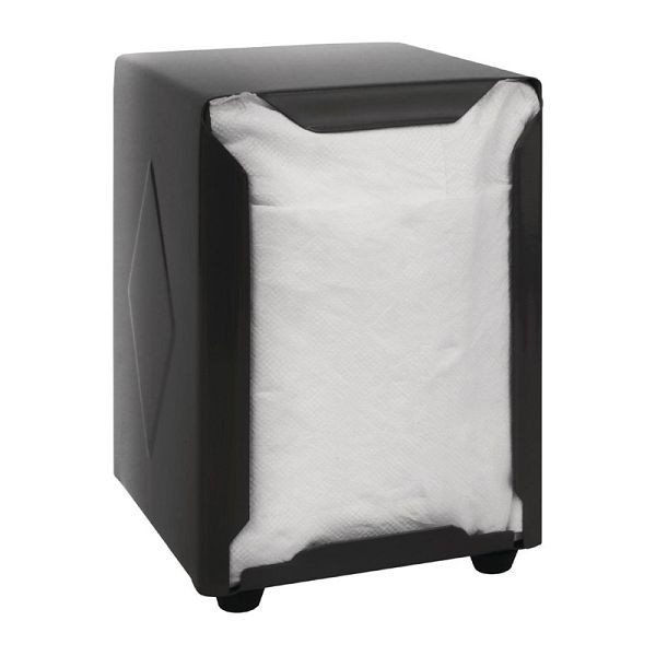 Olympia Serviettenspender Edelstahl schwarz, geeignet für Servietten CB392, 12 x 9 x 10,7 cm, CN753
