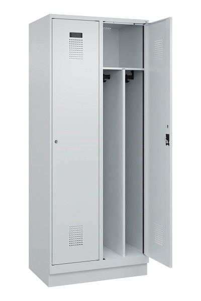 C+P Spind Evolo PLUS, mit Sockel, 2 Abteile, 1950x800x500mm, 7035/7035, Verschluss Zylinderschloss, 049020-22F S10040