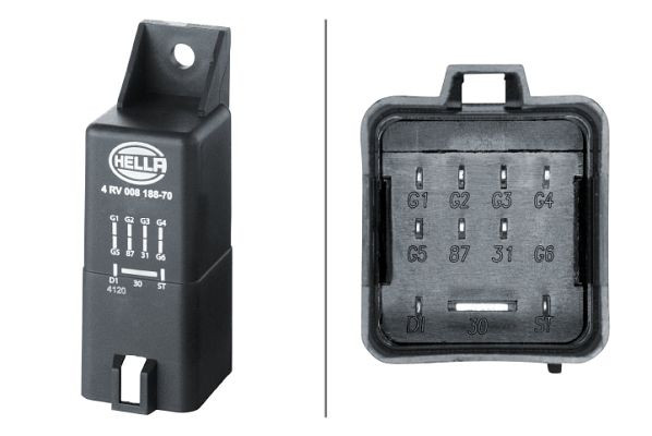 HELLA Steuergerät, Glühzeit, 12V, 10-polig, nachglühfähig, Zylinderanzahl: 5, 4RV 008 188-701