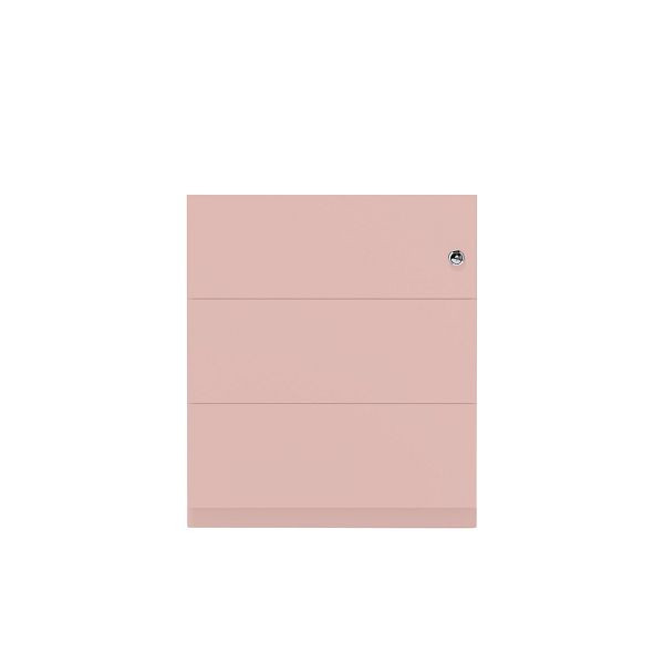 Bisley Rollcontainer Note™, 3 Schubladen, Tiefe 565 mm, Griffleiste, 620 pastellpink, NWA59M7SSS620