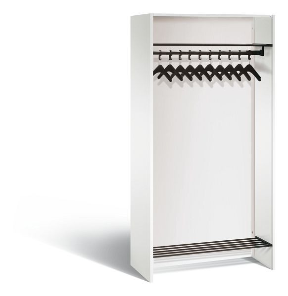C+P Offene Garderobe Serie 8070, H1950xB954xT480mm, Farbe: Verkehrsweiß, 8071-03 S10050