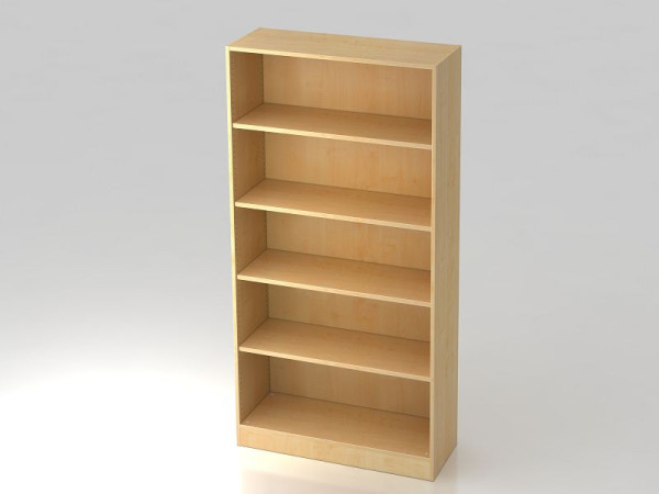 Hammerbacher Regal breit 5OH, Sockelblende Ahorn, 100x40x200,4 cm (BxTxH), V6400/3