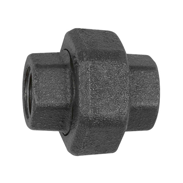 Riegler Verschraubung 330, flachdichtend, Rp 3/8, Rp 3/8, Temperguss schwarz, 133806