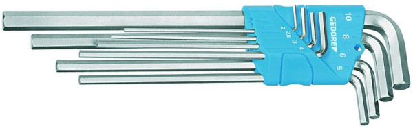 GEDORE Winkelschraubendreher-Satz für Innensechskantschrauben, extra lang, 1543555