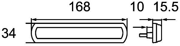 HELLA Seitenmarkierungsleuchte, Shapeline Tech, LED, 24/12V, Anbau/geschraubt, gelb, LED-Lichtfarbe: gelb, 450mm, 2-polig, rechts/links, 2PS 013 300-261