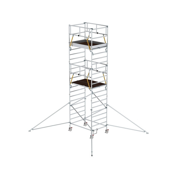 Munk Günzburger Steigtechnik Rollgerüst SG 1,35 x 1,80 m mit Ausleger & Doppel-Plattform Plattformhöhe 5,59 m, 167539
