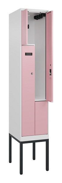 C+P Z-Spind Evolo PLUS, Gestell, 2 Fächer, 2120x400x500mm, 9016/3015, Zylinderschloss, 0490337-122 S10045