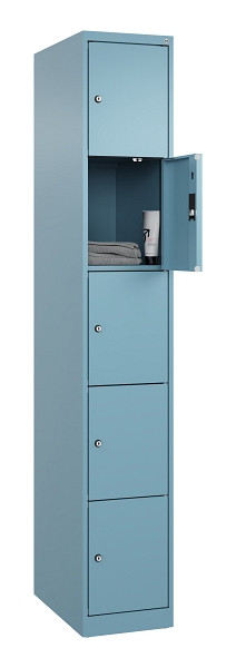 C+P Schließfachschrank Evolo PLUS, 5 Fächer, 1850x300x500mm, 3020/3020, 049000-105 S10025