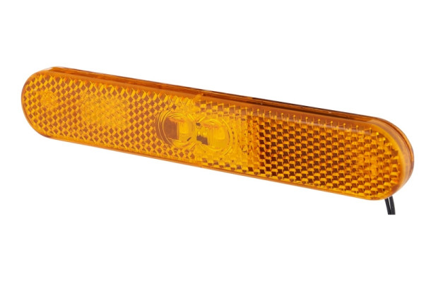 HELLA Seitenmarkierungsleuchte, LED, 24V, Anbau/geklebt, Scheibenfarbe: gelb, LED-Lichtfarbe: gelb, 250mm, AMP, 2-polig, rechts/links, 2PS 009 226-011