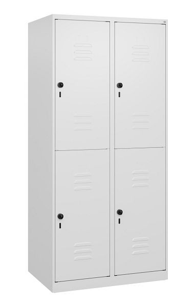 C+P Doppelstöckiger Spind Classic PLUS, 2 Abteile, 1700x800x500mm, 9016/9016, Drehriegel, 0803007-22 S10012