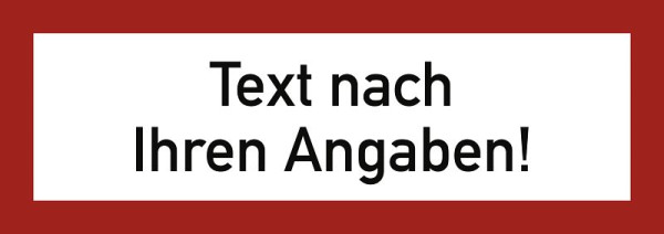 Moedel Brandschutzzeichen - Text nach Ihren Angaben, Folie, 148x52 mm, 57472
