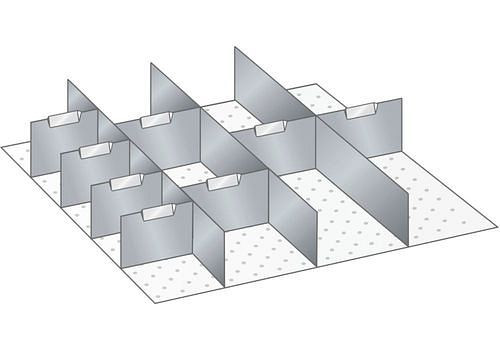 DENIOS Schlitzwände und Trennbleche (BxTxFH) 500x600x150mm, 11 Trennwände, 293833