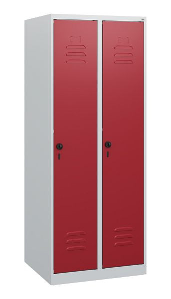 C+P Umkleidespind Classic PLUS, 2 Abteile, 1530x600x500mm, 7035/3003, Drehriegel, 0800005-20 S10001