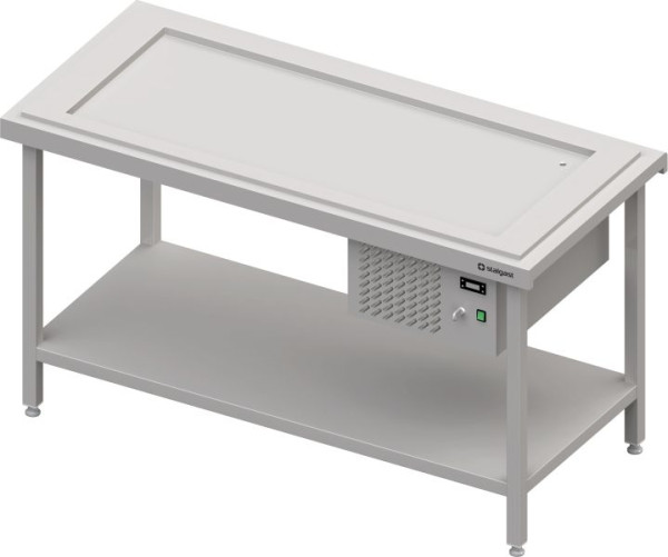 Stalgast Edelstahl Kaltausgabe mit einer Kühlplatte 4x GN1/1, 1570x750x880, Granitabdeckung "Standard G1", CF15204