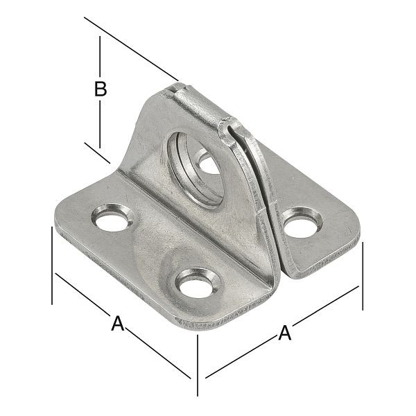 Vormann Ösenplatte 35 x 35 x 25 mm, VE: 20 Stück, 010075035