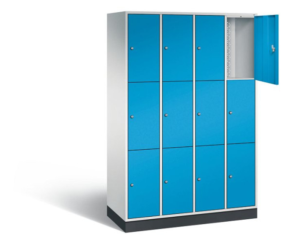 C+P Schließfachschrank Intro, H1950xB1220xT490mm, Farbe: Lichtgrau / Lichtblau, 8370-401 S10002