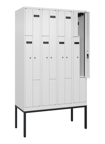 C+P Z-Spind Evolo PLUS, Gestell, 8 Fächer, 2120x1200x500mm, 9016/9016, Zylinderschloss, 0490337-408 S10047