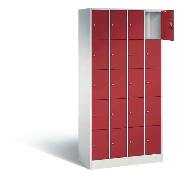 C+P Schließfachschrank Serie 8070, H1950xB900xT480mm, Farbe: Lichtgrau / Rubinrot, 80700-40 S10031