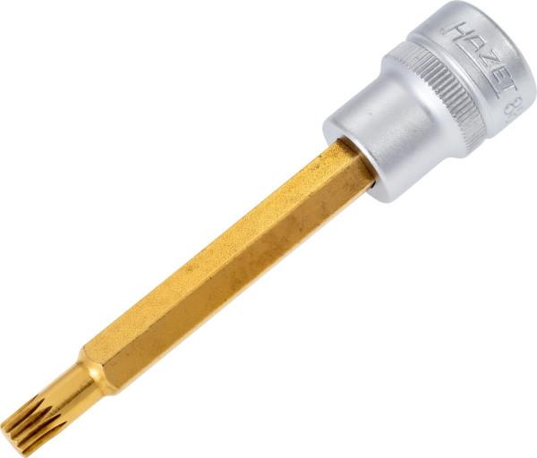 Hazet Schraubendreher Steckschlüsseleinsatz, Vierkant hohl 10 mm (3/8 Zoll), Innen Vielzahn Profil XZN, M6, 8808LG-6
