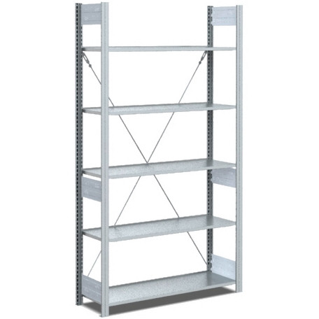 BITO Fachbodenregal Typ: EL Grundfeld 25mm-Boden Set /Archivregal 70kg 1849x746x324 verzinkt, C1250-0001