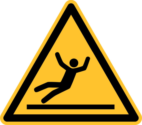 Eichner Warnschild "Rutschgefahr", Seitenlänge 10 cm, PVC-Folie, selbstklebend für Innen- und Außenbereiche, 9225-12080-010