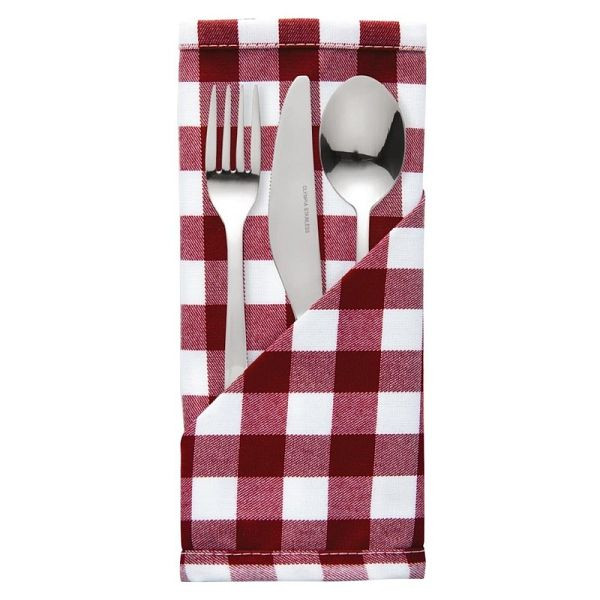 Mitre Comfort Gingham Servietten rot-weiß kariert 41cm, VE: 10 Stück, HB580