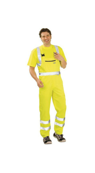 Planam Warnschutz Latzhose, uni gelb, Größe 56, 2022056