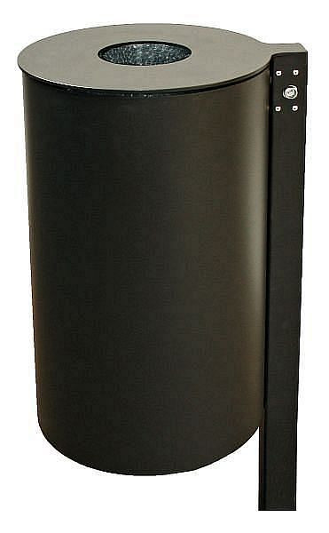 Renner Abfallbehälter mit Pfosten ca. 60 L, zum Aufschrauben, inkl. Ascher, Behälterabmessungen Ø 410 x H 705 (mm), anthrazit-eisenglimmer, 7705-30PB DB703