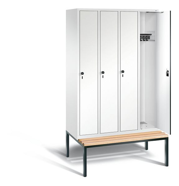 C+P Garderobenschrank Evolo, H2090xB1190xT815mm, Farbe: Verkehrsweiß / Dekor Weiß, 48050-40 S10790
