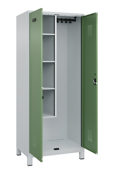 C+P Putzmittel-Spind Evolo PLUS, mit Füßen, 2 Abteile, 1950x800x500mm, 7035/601, Zylinderschloss, 049110-02 S10037