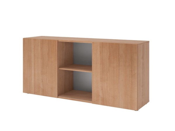 Hammerbacher Sideboard mit Schiebetüren 1780, 2 OH, Korpus: Nussbaum / Front: Nussbaum, 160 x 42 x 74,8 cm (BxTxH), V1780/N/N