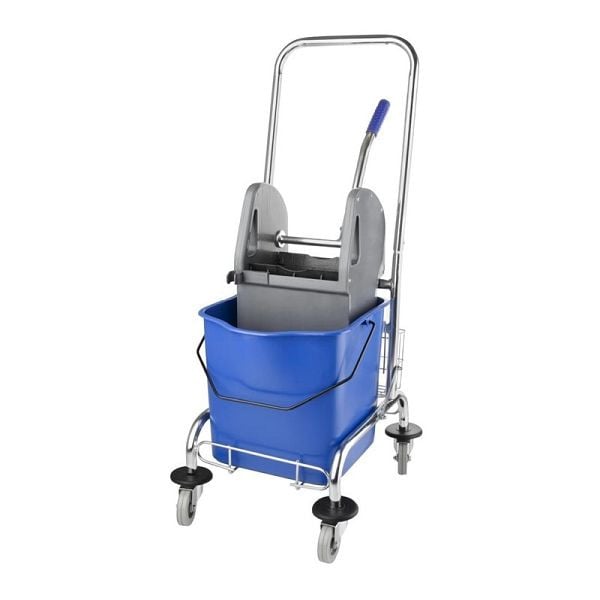 Jantex Deluxe Moppeimer mit Mopppresse 24L, mit Edelstahlwagen, M884
