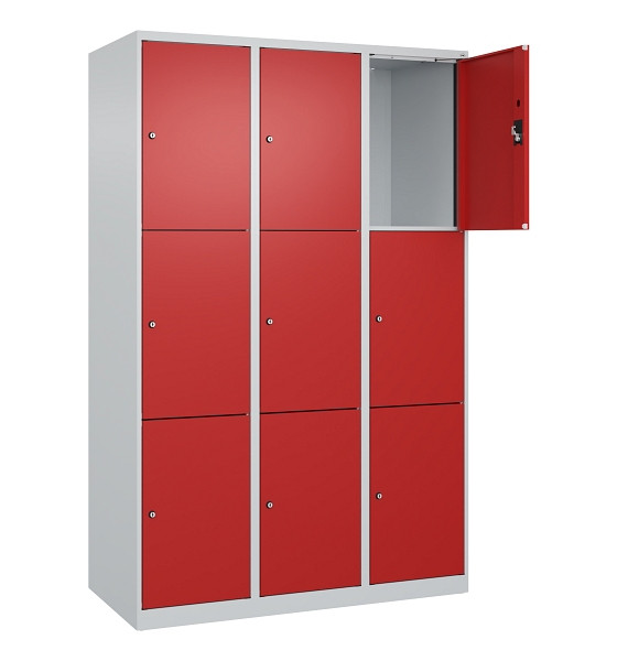 C+P Schließfachschrank Evolo PLUS, 9 Fächer, 1850x1200x500mm, 7035/3000, 049000-323 S10003