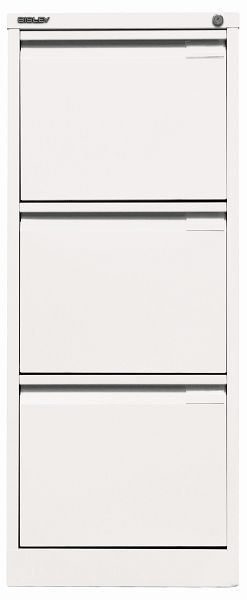 Bisley Hängeregistraturschrank, einbahnig 3 HR-Schubladen, verkehrsweiß, 3633696