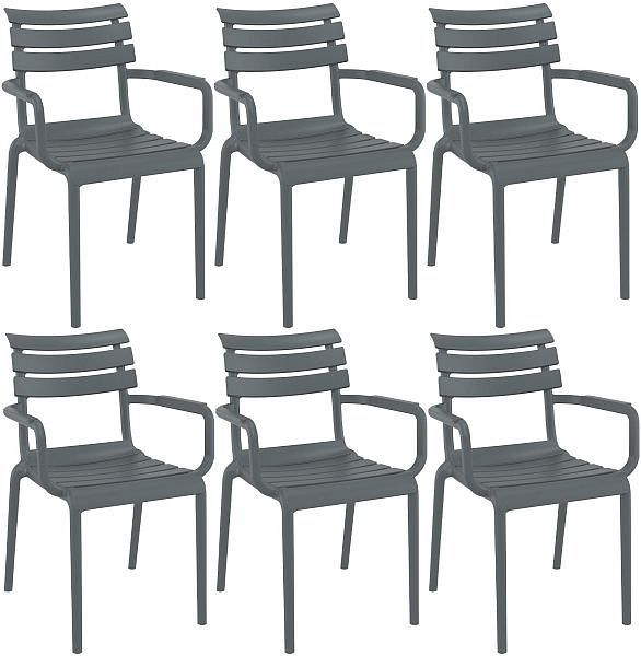 CLP 6er Set Stühle Paris, dunkelgrau, 328013, 4255716386863